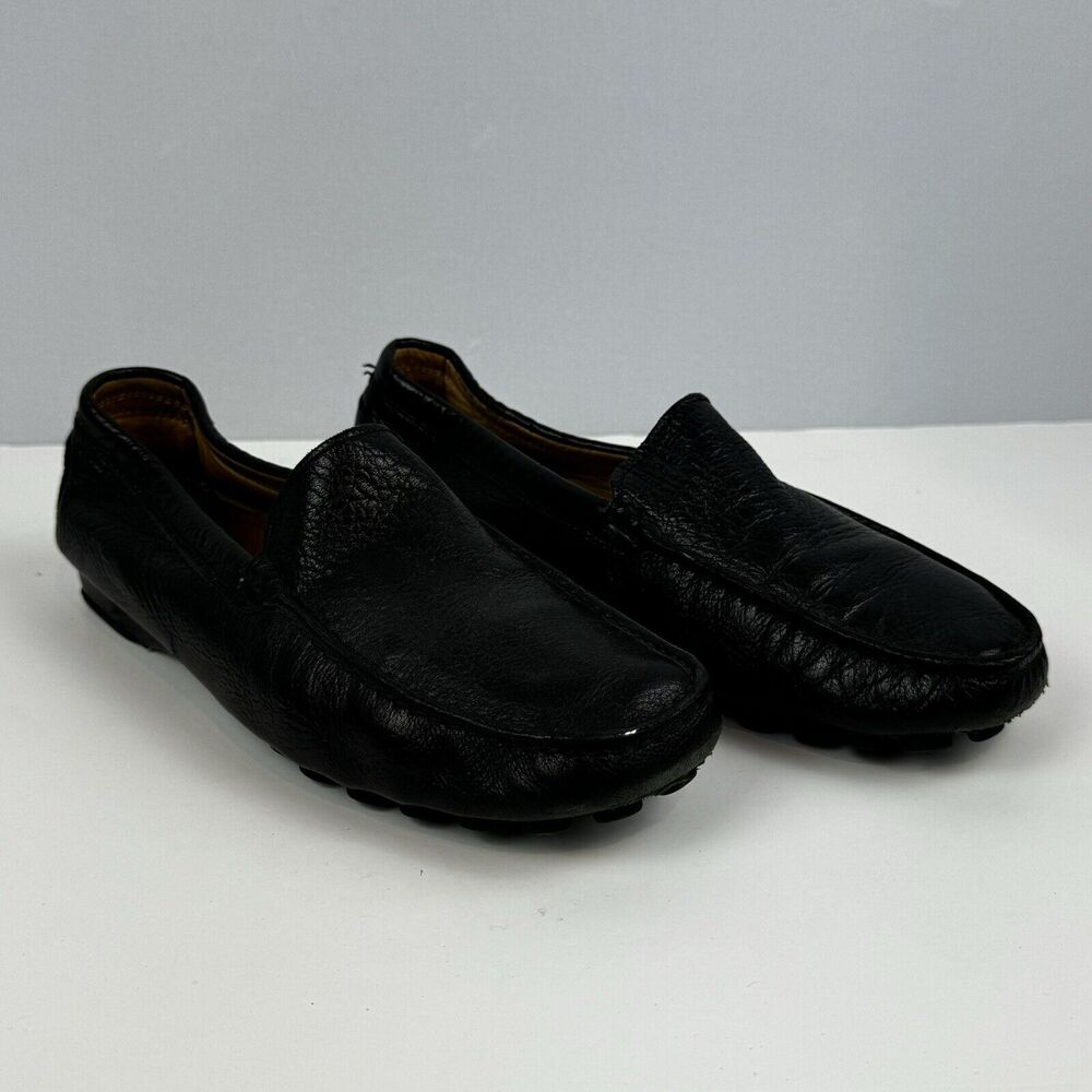 Fieramosca & Co Italian Leather Driving Shoes Black 5.5 Elegant Slip-On Loafer